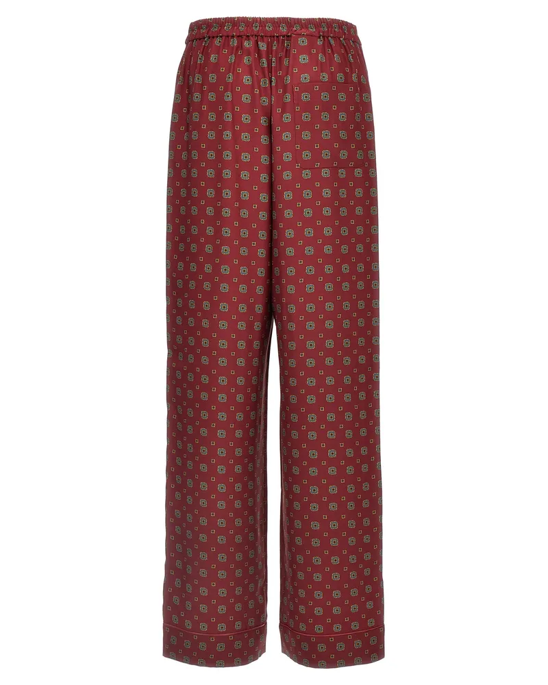 Moschino Women's Bordeaux Silk Casual Pants Bordeaux