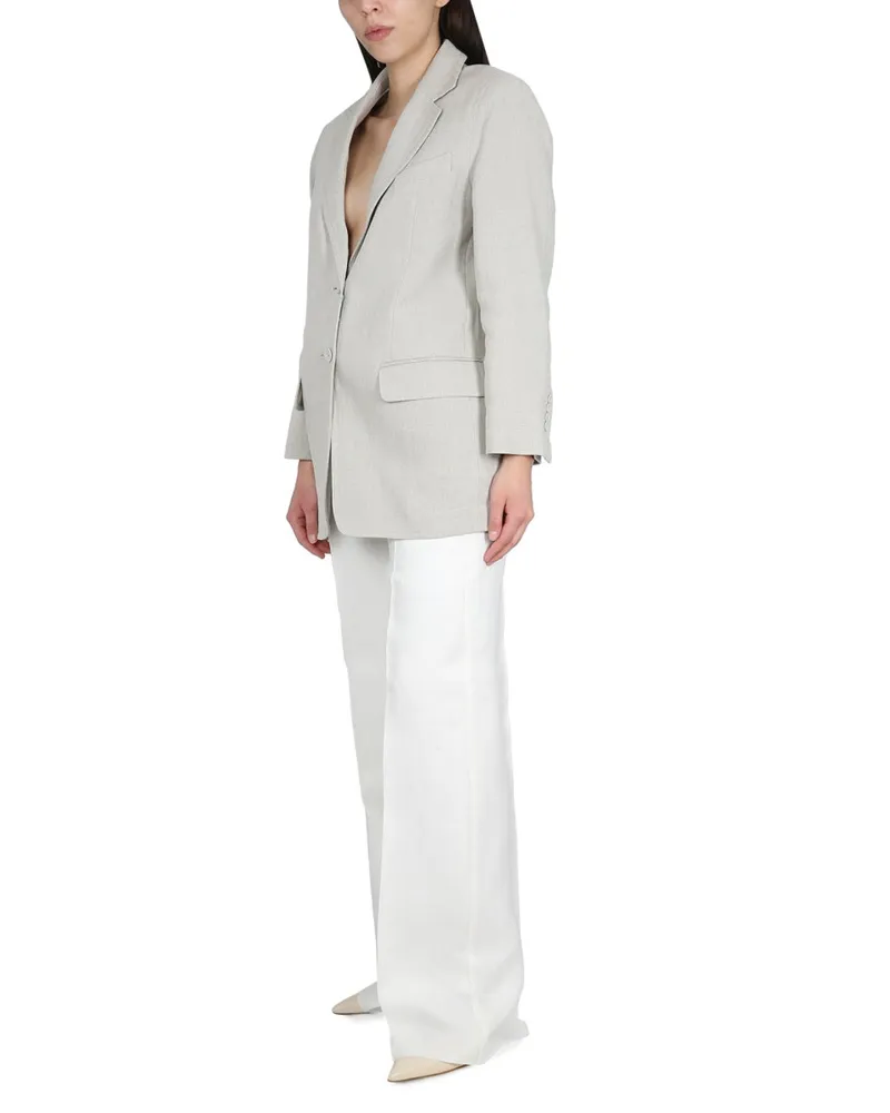 Max Mara Linen Crêpe Jacket — Beige Beige