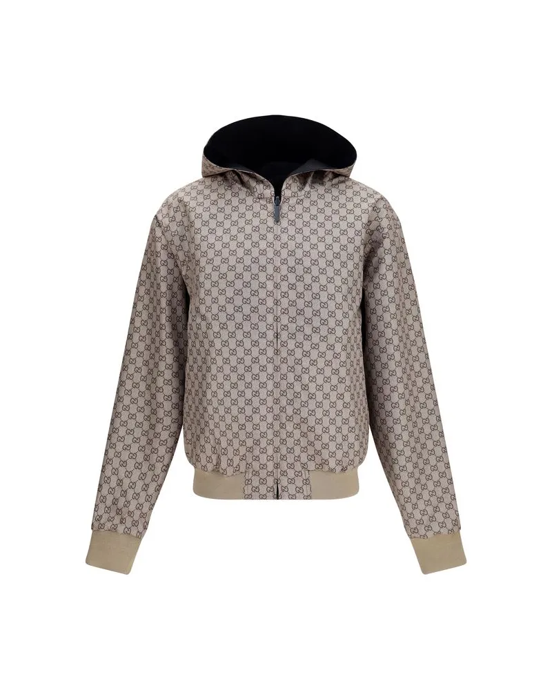 Gucci Men's Black Polyester Bomber Clothing Black