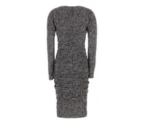 Women's Herringbone Silk Dress Black Elastane