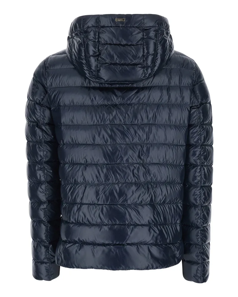 Herno Women's Hooded Puffer Jacket Blue Polyamide Navy