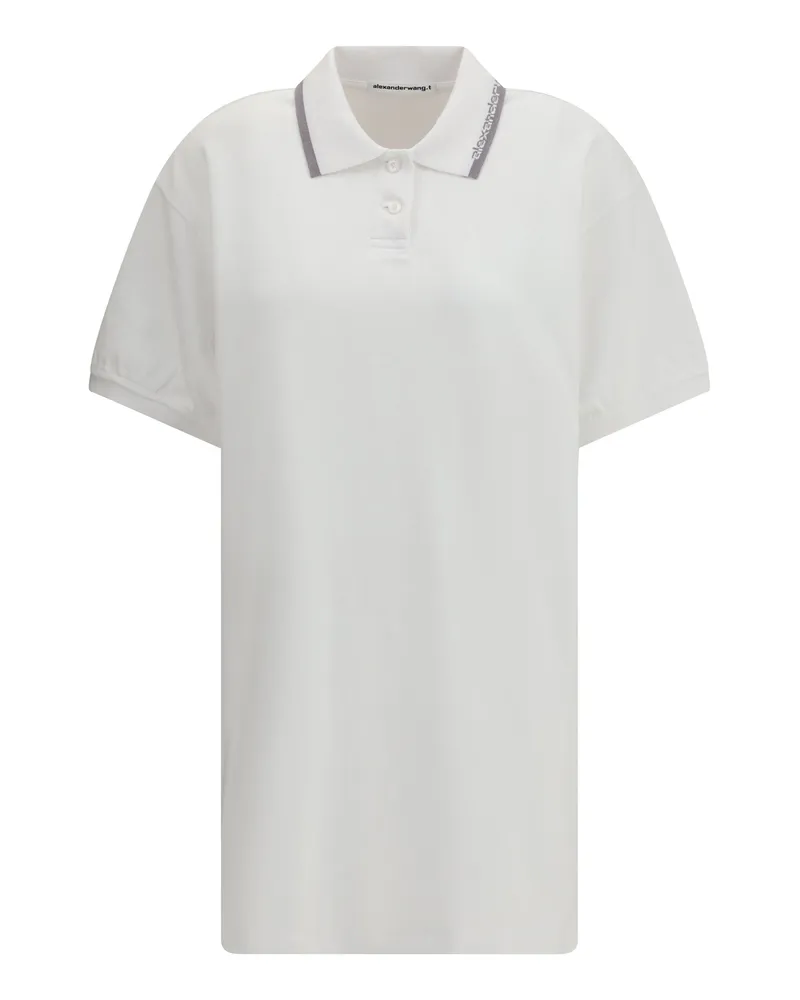 Alexander Wang Women Polo Mini Dress White Cotton White