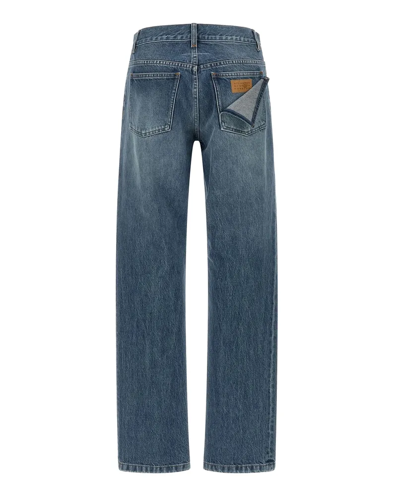 Maison Margiela Straight-Leg Lightly-Faded Jeans — Blue Blue
