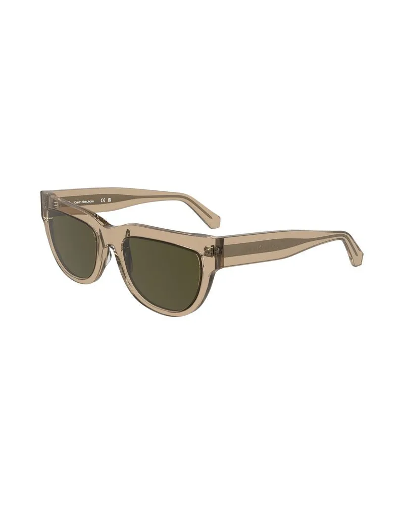 Calvin Klein CA-38308 Acetate Frame Sunglasses — Brown Brown