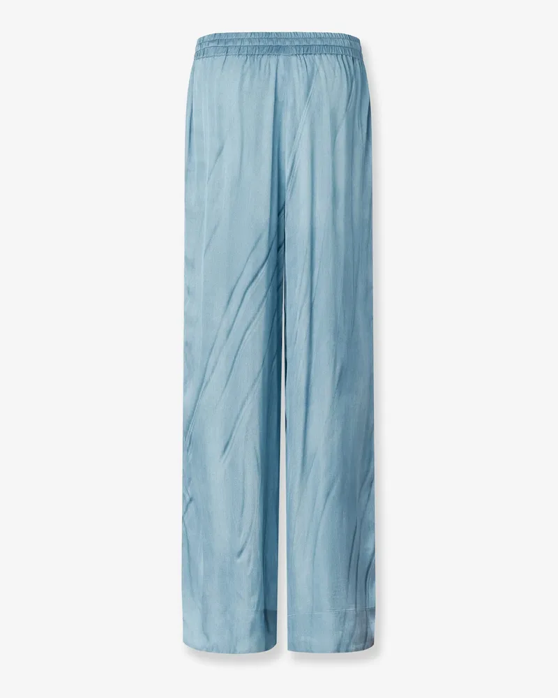Pinko Women's Viscose Trousers With Adjustable Waistband Blue Blue