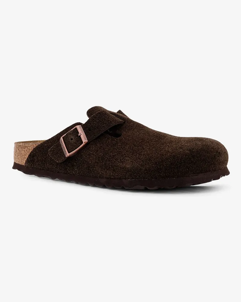Birkenstock Unisex Mule Boston Suede Brown Sandal Brown