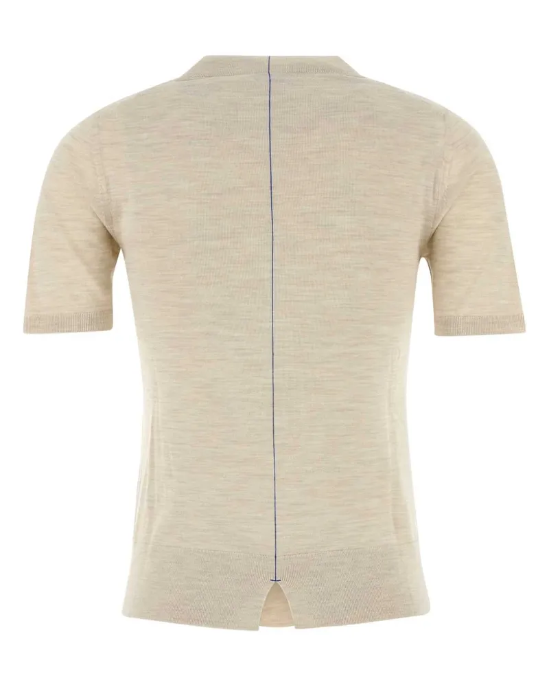 Burberry Women Sand Wool T-Shirt Nutmeg Exterior Beige