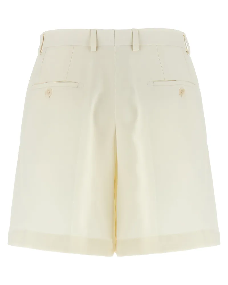 Brioni Women's White Silk Bermuda Shorts White