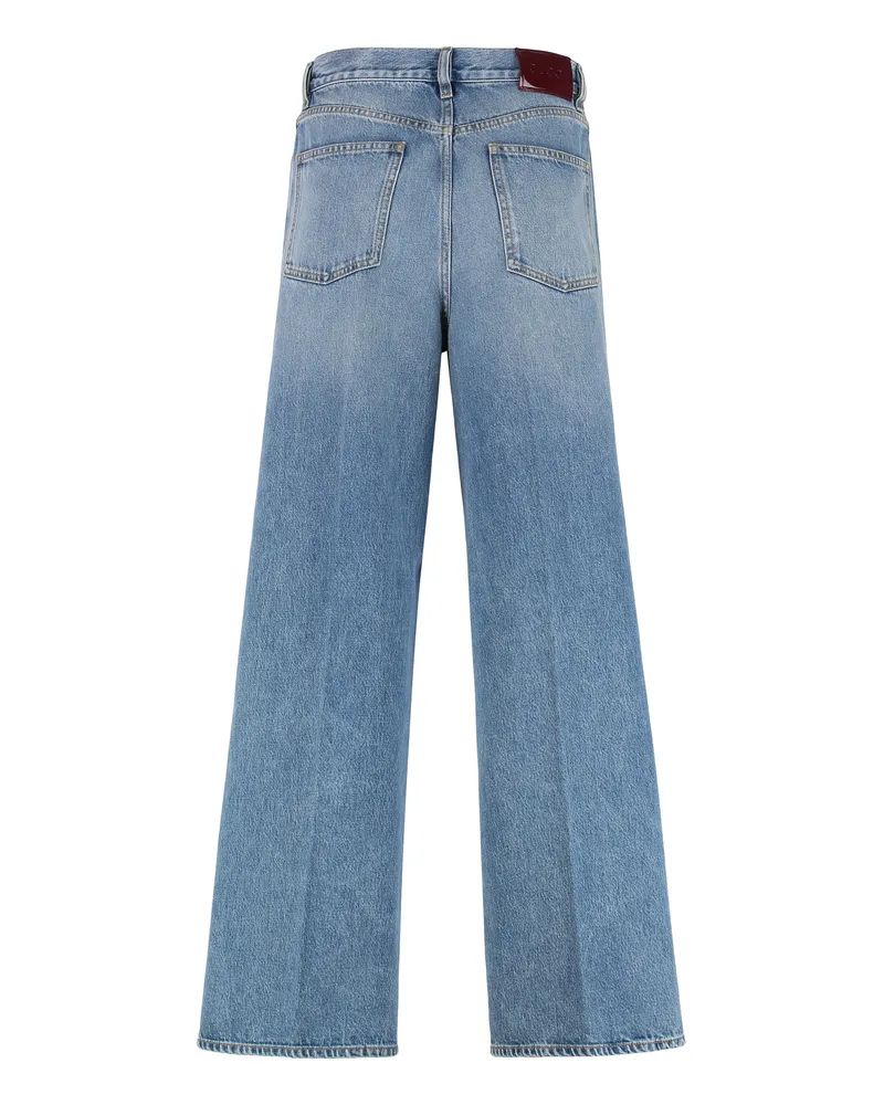 Gucci Women's Wide-Leg Jeans Denim Cotton Blue