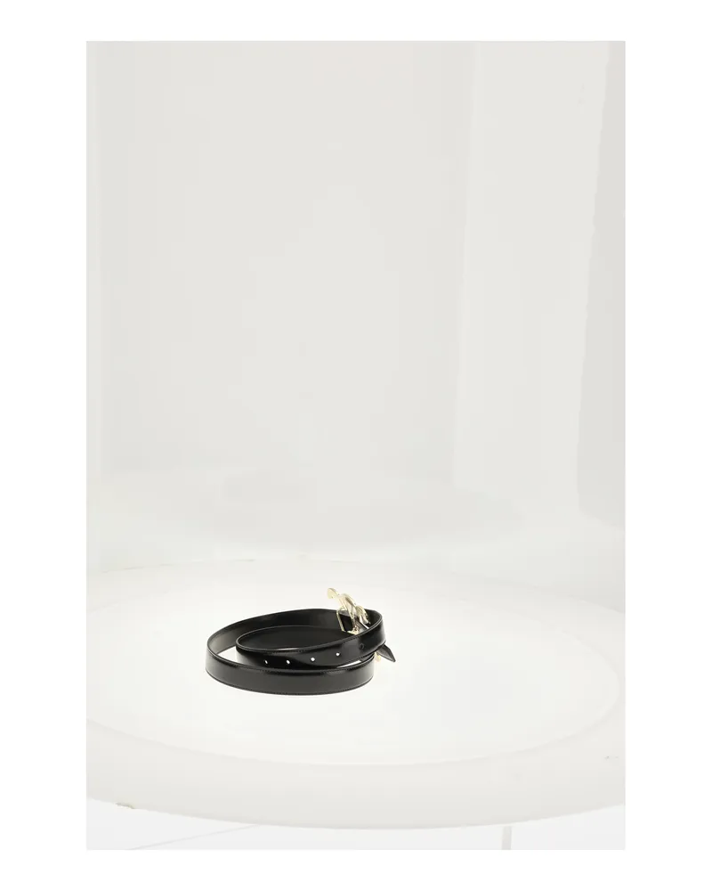 Celine Women's Belt Medium 25mm Black Calf Leather Black