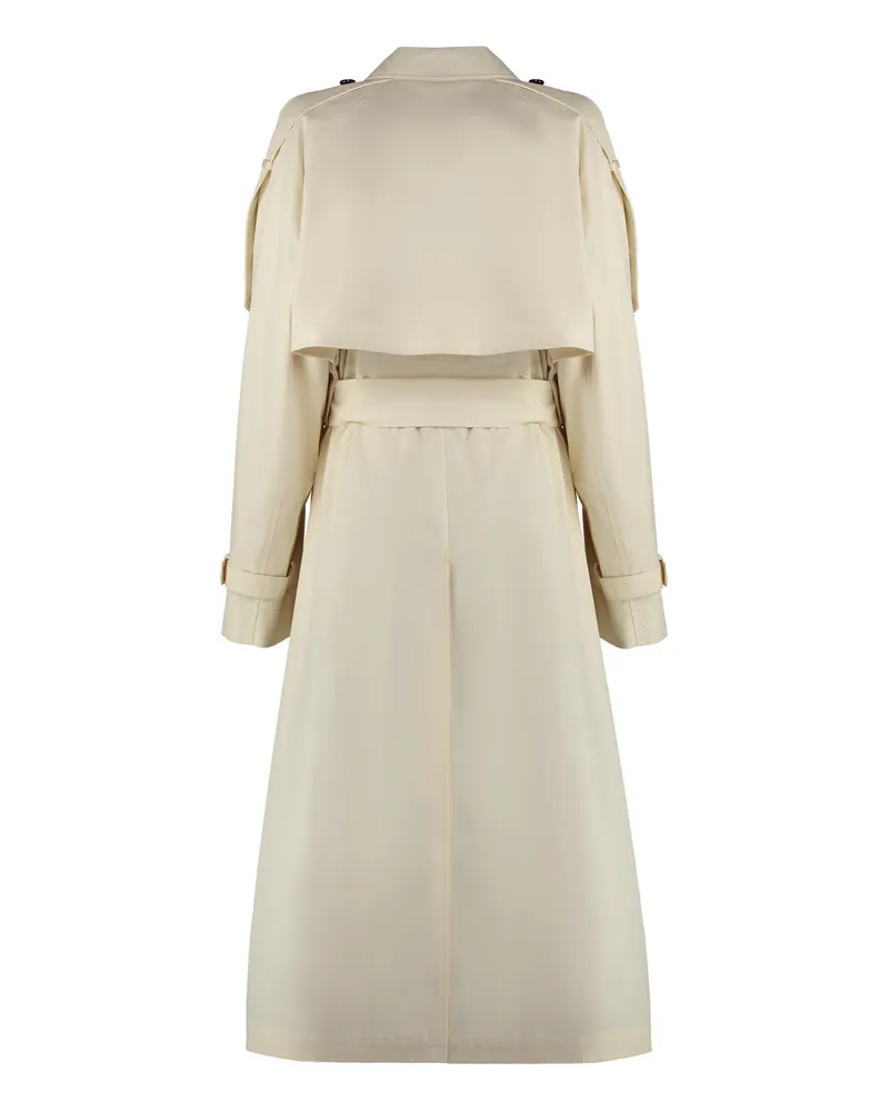 Burberry Women's Trench Coat Gabardine Calico Cotton & Raincoats Beige
