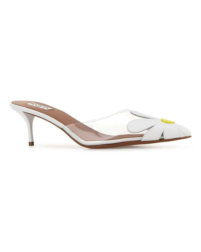 Alaïa Women's White Pvc And Leather Mules Citronblanc Mocassini Loafers White