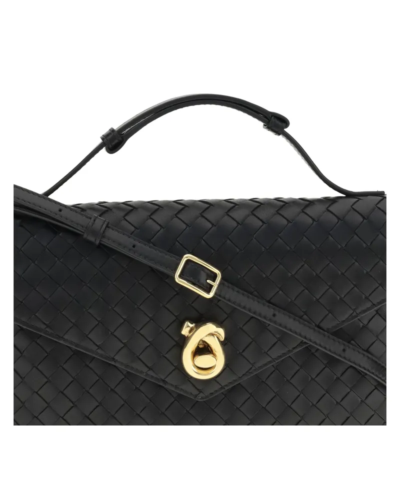 Bottega Veneta Women's Shoulder Bag Knot Lock Black-Brass Lambskin Leather Black/brass Black