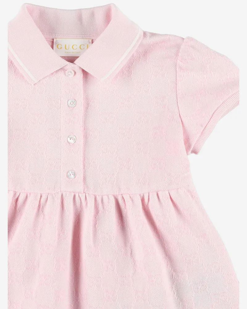 Gucci Girls' Cotton Dress With Classic Collar Pink Pink