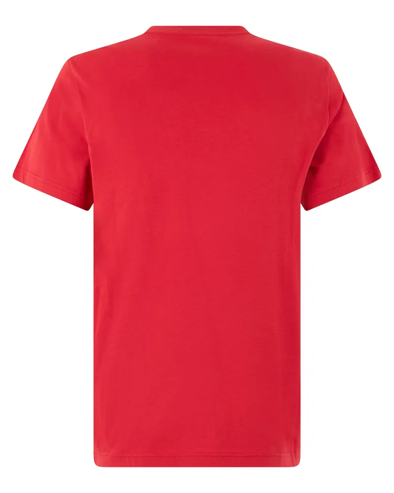 Moncler Logo-Patched Cotton T-Shirt — Red 