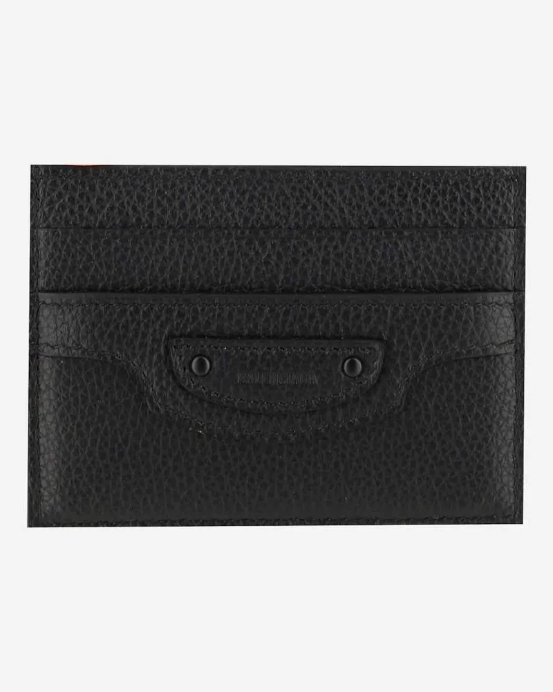 Balenciaga Men's Neo Classic Card Holder Black Calf Leather Wallets & Cardholders Black