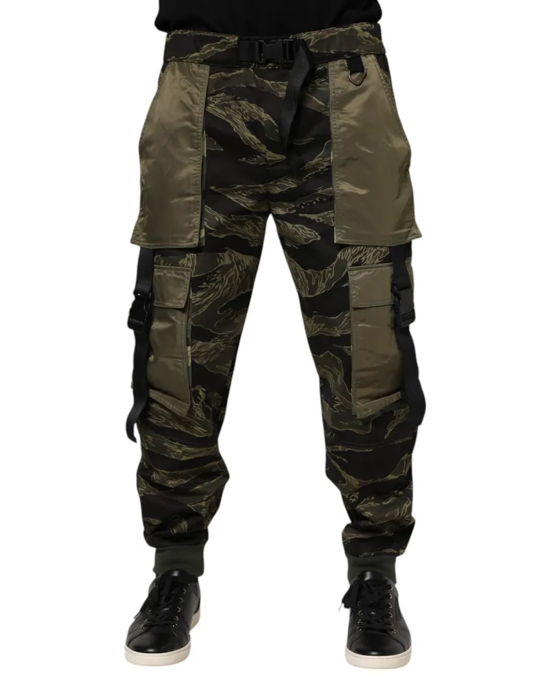 Dolce & Gabbana Men's Multicolor Cargo Camouflage Pants Cotton Nylon Polyester Multicolor