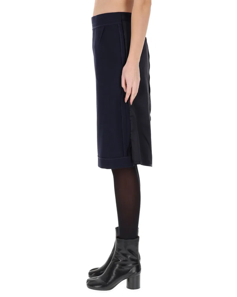 Maison Margiela Zipper Detail Midi Skirt — Blue Blue