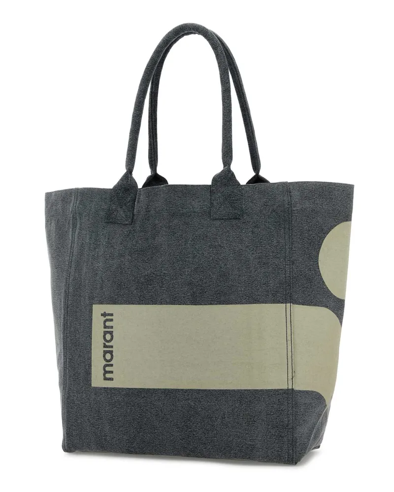 Isabel Marant Women's Melange Grey Cotton Yenky Shopping Bag Faded Black Matiere Principale:coton Borse A Mano Gray