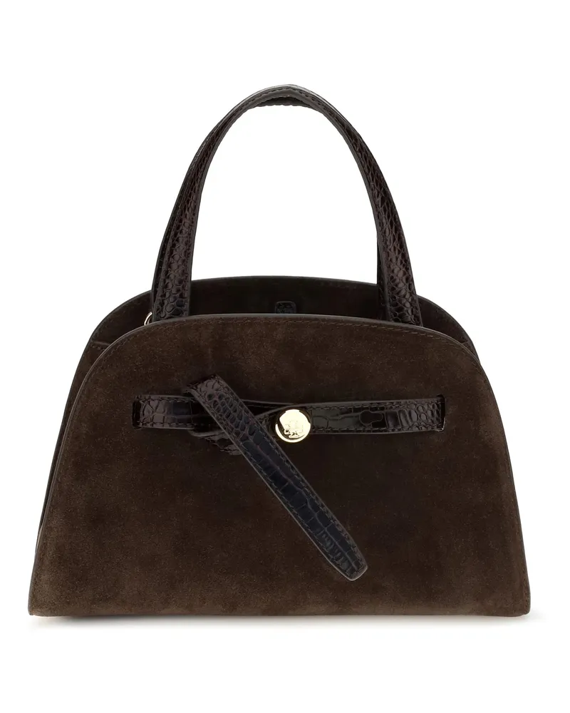Tory Burch Women's Shoulder Bag Romy Suede Dark Cocoa Brown