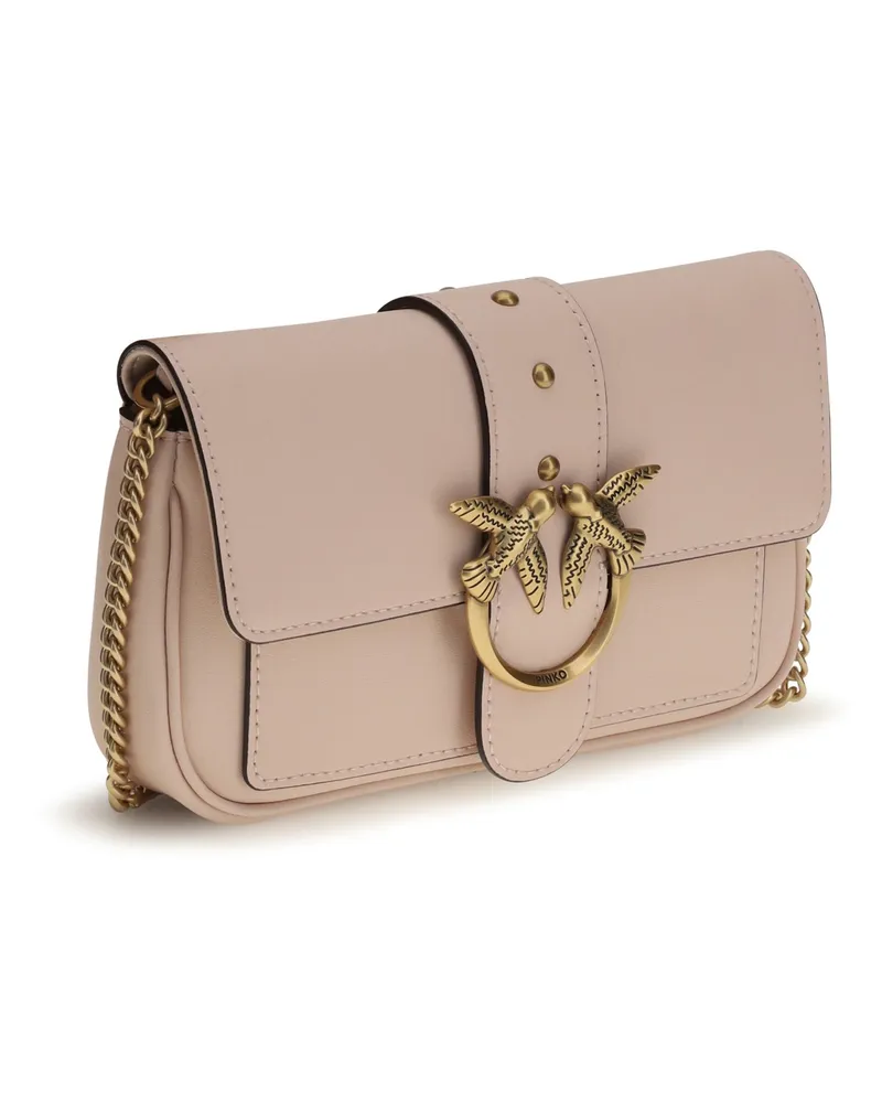 Pinko Women's Love One Shoulder Bag Rosa Cammeo-Antique Gold Calf Leather Bos Taurus Beige