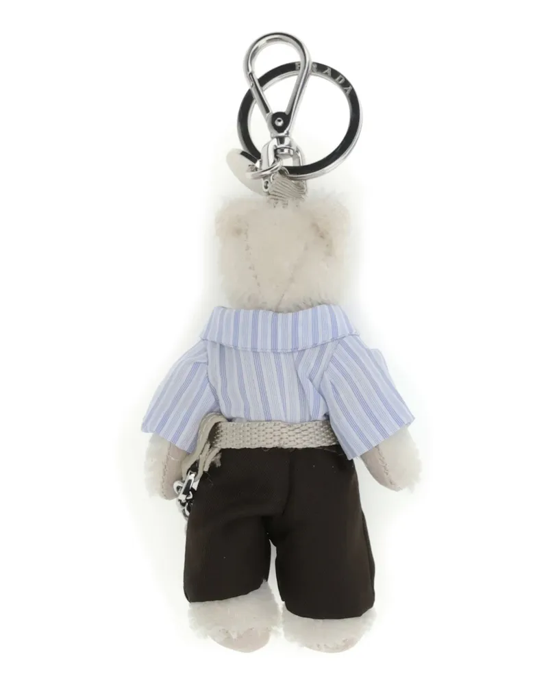 Prada Teddy Plush Cotton Key Case — White White