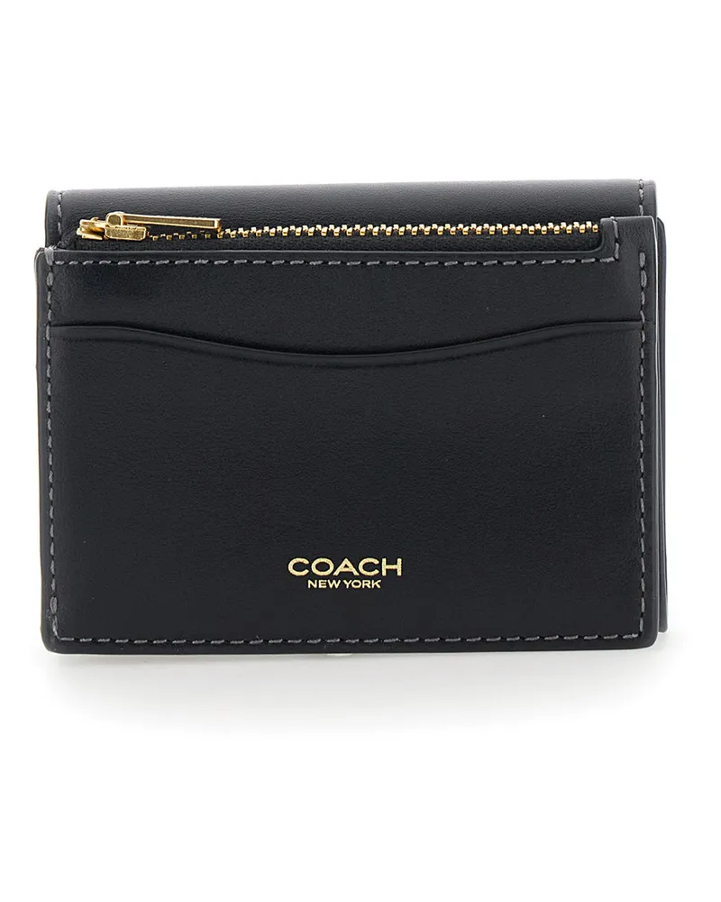 Coach Women's Card Holder Essential Black Leather Cow Accessory Black
