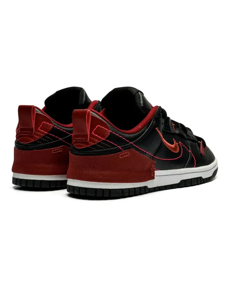 Nike Women's Dunk Low Disrupt 2 Sneaker Black Leather Canvas Rubber Black