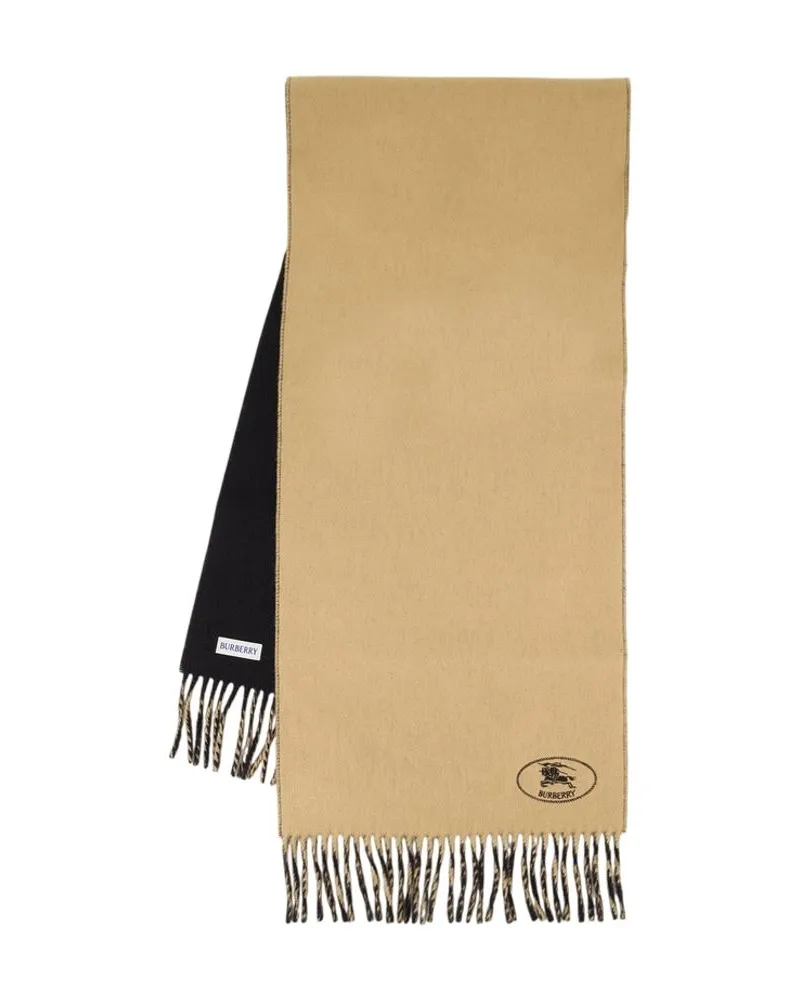 Burberry Cashmere EKD Stamp Scarf — Gray Gray