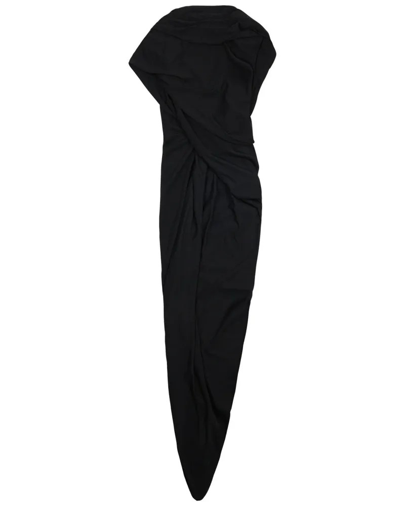 Balenciaga Draped Viscose Dress — Black Black