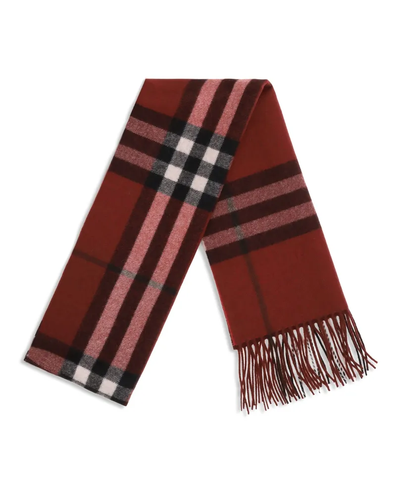 Burberry Cashmere Check Scarf — Red Red