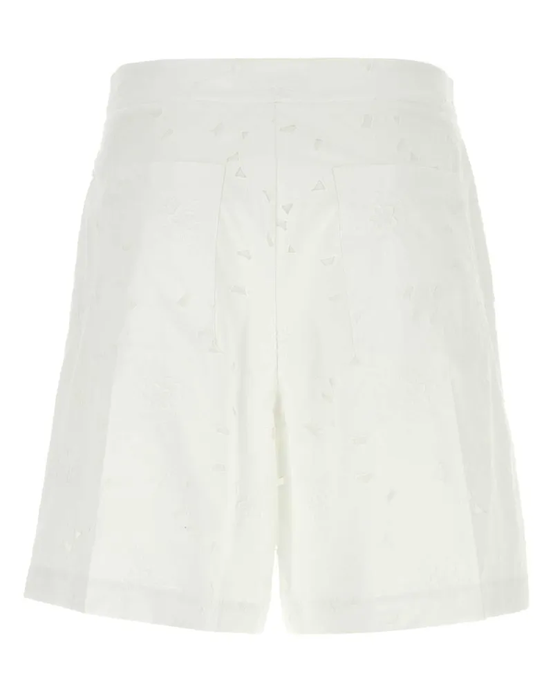 Valentino Garavani Men's White Cotton Blend Bermuda Shorts Bianco Exterior: Polyester White
