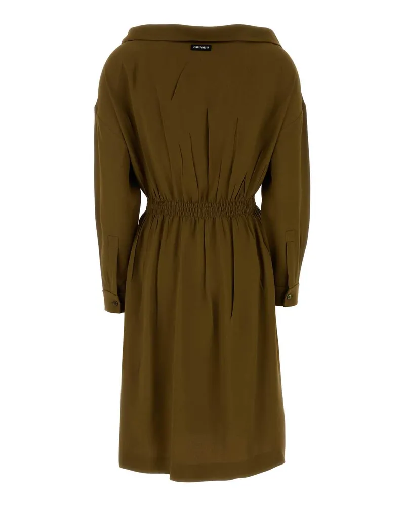 Miu Miu Women's Olive Green Sable Dress Mimetico Acvi-Trochusniloticus Abiti Green