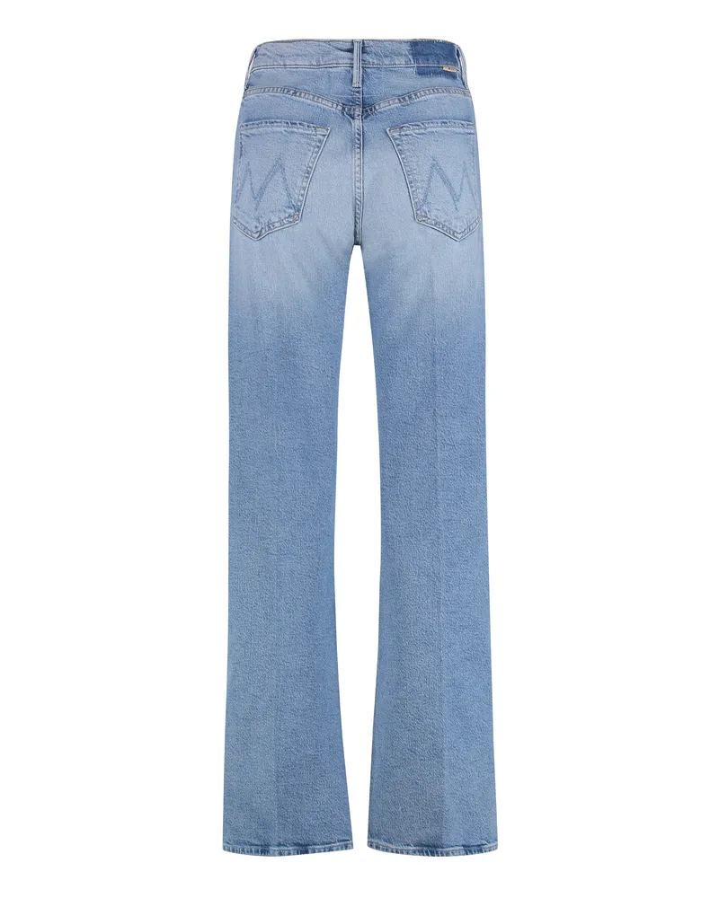 Mother Women's Jeans Lasso Straight-Leg Denim Multicolour Cotton Blue