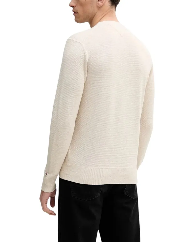 Tommy Hilfiger Logo-Print Organic Cotton Sweatshirt — Beige Beige