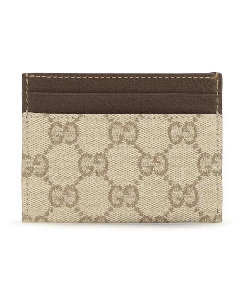 Gucci Men's Card Holder Essence Classic Vintage Sand Sand-Dark Brown-Black General Fabric Shoulder Bags Sand/dark Brown/black Beige