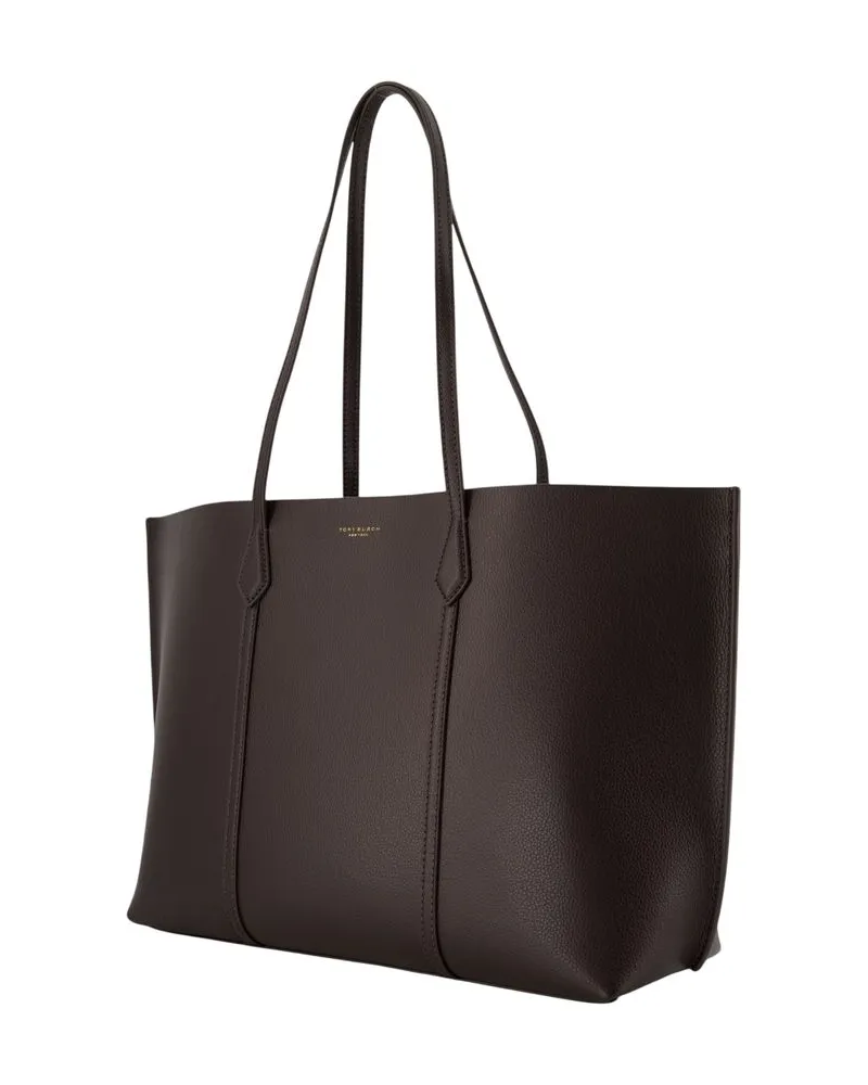 Tory Burch Perry Calfskin Leather Tote Bag — Brown Brown