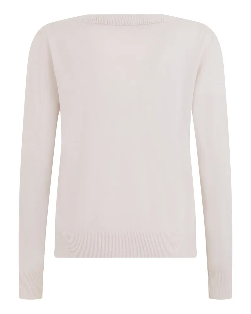 Max Mara Women's V-Neck Wool And Silk Sweater Cream 
