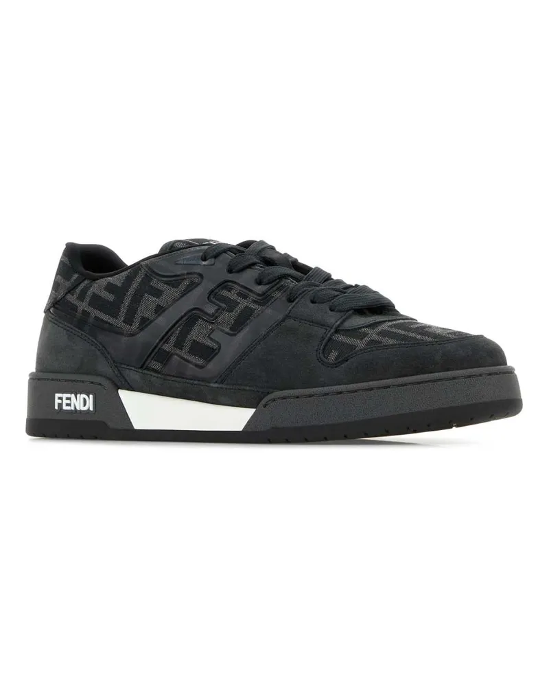 Fendi Men's Embroidered Match Sneakers Dk Grey+grig.ner+bia Gray