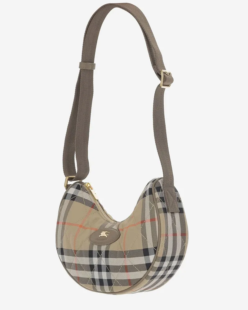 Burberry Women's Shoulder Bag Horseshoe Beige Nylon Beige