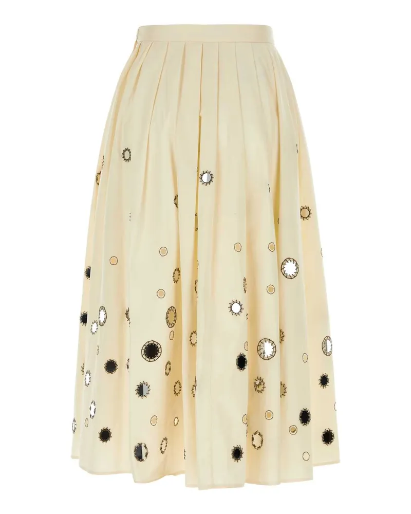 Prada Women's Cream Cotton Skirt Naturale Exterior: Gonne Beige