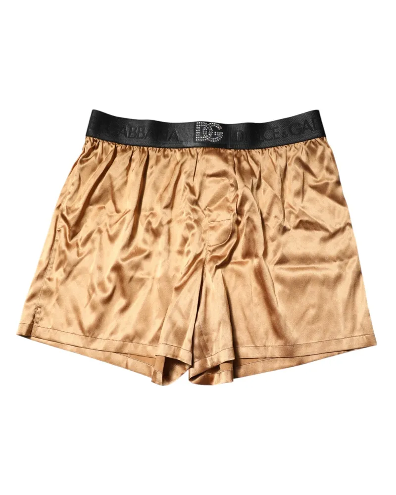 Dolce & Gabbana Beige Men Regular Boxer Eye Mask Set Underwear Silk Clothing Beige