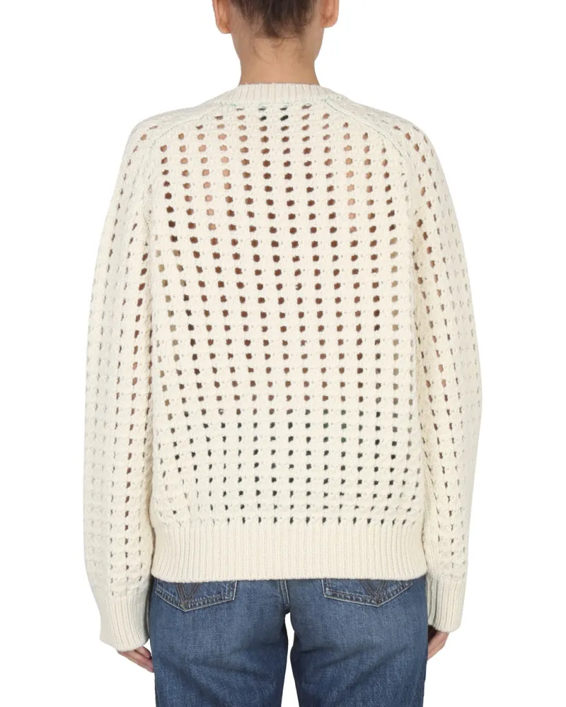 Bottega Veneta Openwork Knit Sweater — White White