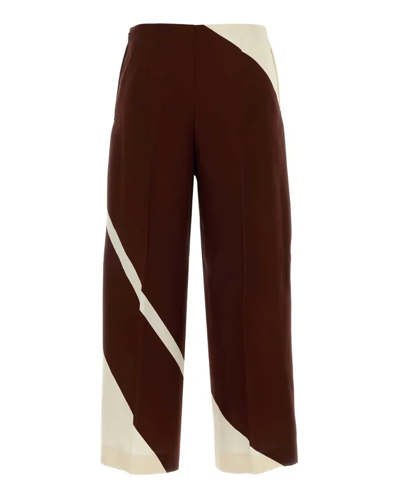 Alberta Ferretti A03140151 1074 Fantasiamarrone Exterior: Viscose Pantaloni Trousers Brown