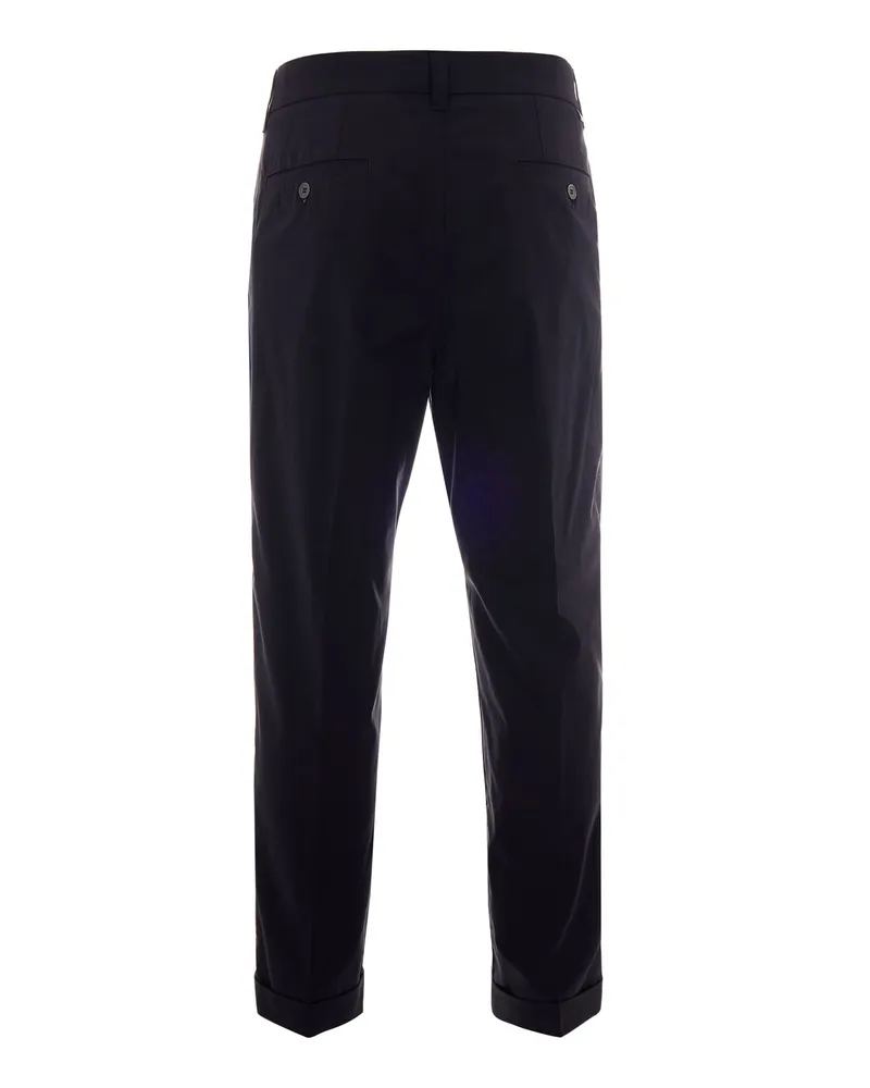 Paolo Pecora Milano Men's Chino Trousers Black Cotton Polyamide Elastane Black