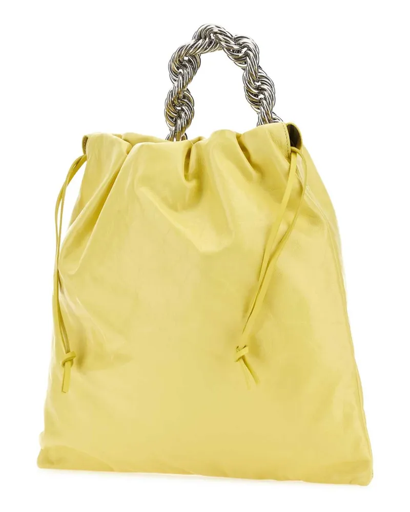 Jil Sander Women's Yellow Leather Bucket Bag Pastelyellow Borse A Secchiello Yellow