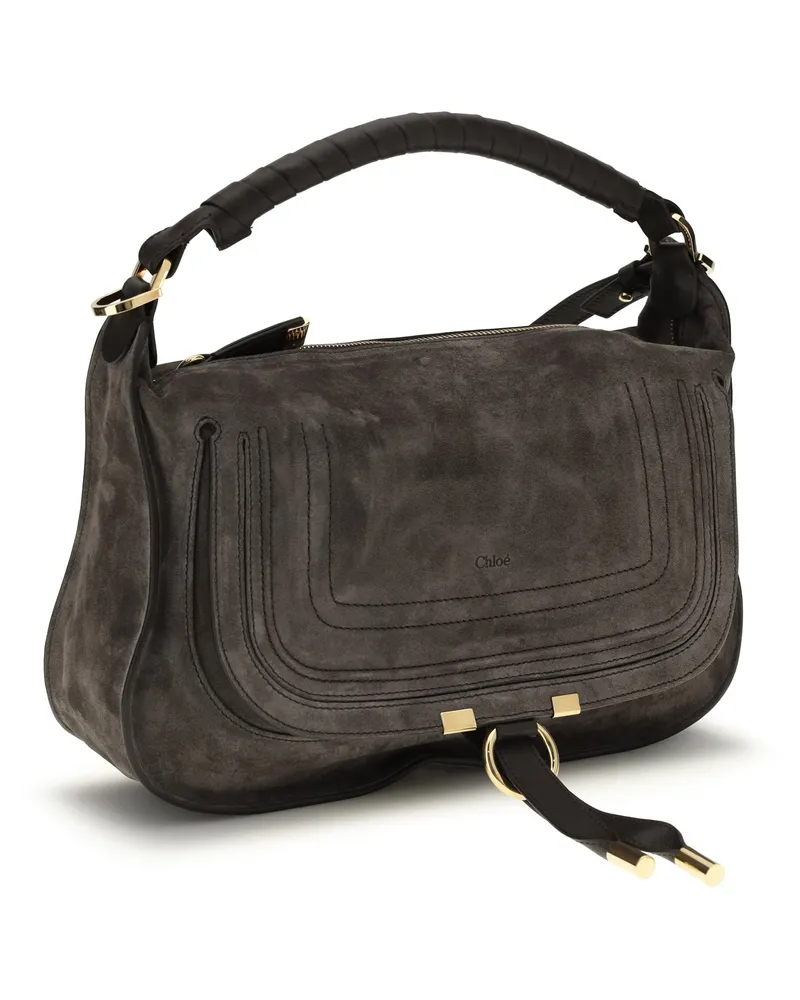Chloé Women's Small Marcie Shoulder Bag Kohl Brown Calf Leather Bos Taurus Brown
