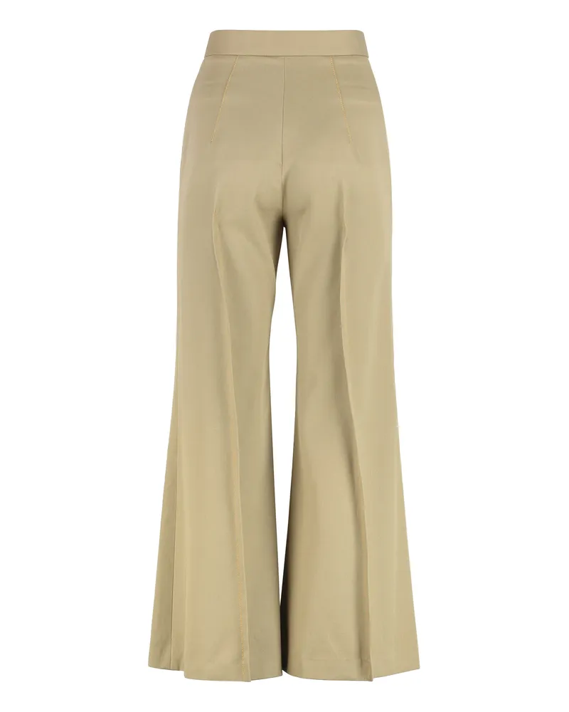 Vivienne Westwood Women's Flared Trousers Camel Cotton Beige