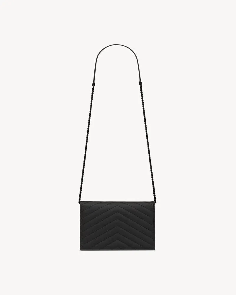 Saint Laurent Quilted Leather Wallet — Black Black