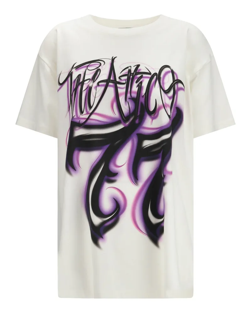ATTICO Women's T-Shirt White-Multicolour Cotton T-Shirts & Jerseys White/multicolour White